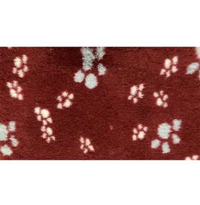 Vetbed Bordeaux Rood Grijs Wit Voetprint - Anti-Slip · Diverse Maten