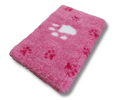 Vetbed Grosse Pfoten 3 Farbig - Rosa - Gummi Anti Rütsch - 150x100 cm - 5 Stück