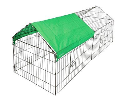 Kaninchen Freilaufgehege XL Verzinkt + Decknetz (220x103x85cm)