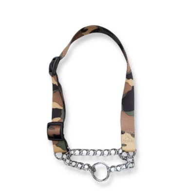 Nylon Halsband - Camouflage - Met Slipketting - Diverse maten