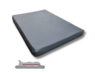 Orthopedisch Hondenbed - HD Matras Leatherlook Antraciet Grijs 80x55 cm