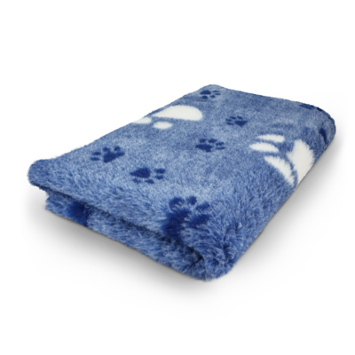 Vetbed Blauw 3 Kleur Grote Voetprint - Anti-Slip · Diverse Maten