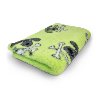 Vetbed Dog Crossbones Lime Groen - Anti-Slip - 5 Stuks 150x100 cm