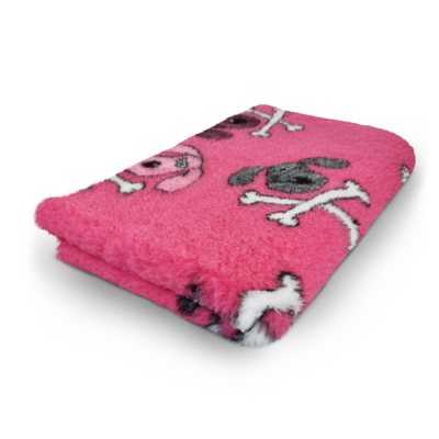 Vetbed Dog Crossbones Fuchsia - Anti-Slip - 5 Stuks 150x100 cm