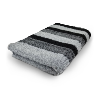 Vetbed Streifen 3 Farbig - Grau Schwarz  - Gummi Anti Rütsch - 150x100cm - 10 Stück