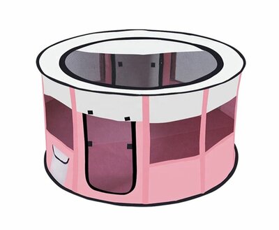 Nylon Puppyren Rond | Roze 60 H | Opvouwbaar