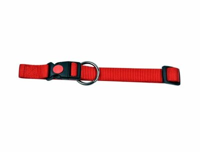 Hondenhalsband Met Wienerlock Kliksluiting - Nylon - Rood - Diverse Maten