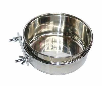 RVS Voerbak Drinkbak - Ophang - Voor in de Bench (21 cm)