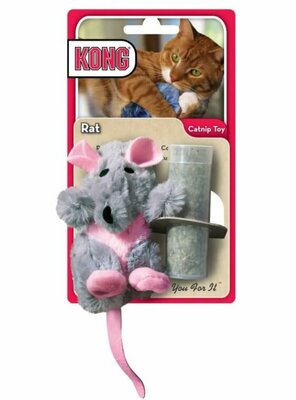 KONG Cat Toy Rat Grijs Roze - Kattenspeelgoed