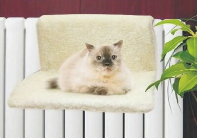 Kattenhangmat - Radiator Hangmat - Fleecebed voor Kat - Beige