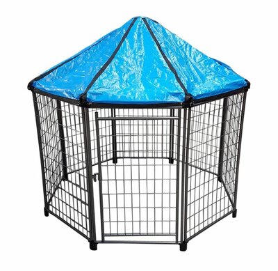 Welpenauslauf Strong - Welpenfreilauf  Anthrazit - 8 Teile 60 cm - 107 cm Hoch + Dach