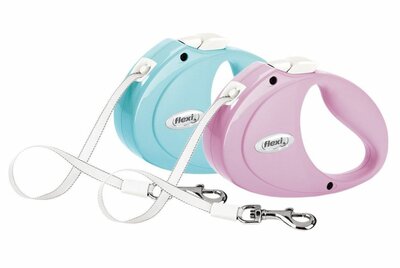 Flexi Rollijn Puppy - Tot 12 KG - 2 Meter - Brede Band - Roze