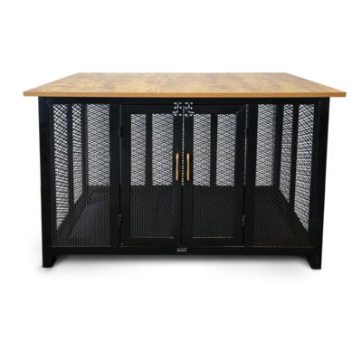 Hondenbench Grandes - Metalen Bench - Luxueus - 118.5 CM - Houten Cover