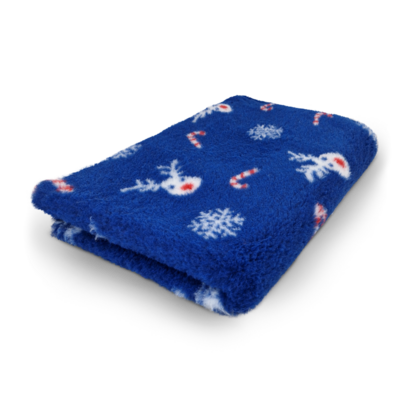 Vetbed Kerst - Christmas - Red-Nosed Reindeer - Blauw - Anti-Slip - Rol van 5 meter