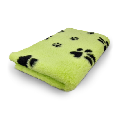 Vetbed Lime Groen Kleine en Grote Zwart Voetprint - Anti-Slip · Diverse Maten
