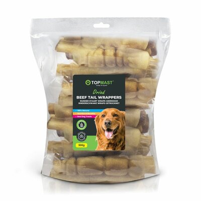 Runderstaart Wrapped Met Kophuid - 15 CM - 500 Gram