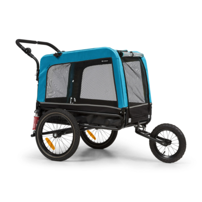 Hondenfietskar Focus - 600D Oxford Blauw - 2-in-1 Hondenbuggy - Aanhanger - Opvouwbaar