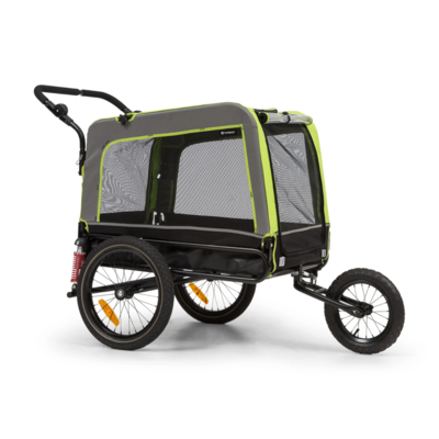 Hondenfietskar Focus - 600D Oxford Groen - 2-in-1 Hondenbuggy - Aanhanger - Opvouwbaar
