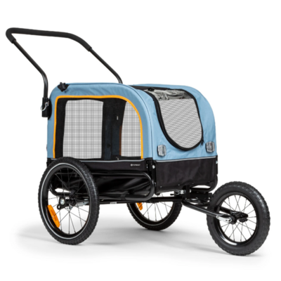 Hondenfietskar Vario - Blauw Zwart - 2-in-1 Hondenbuggy - Aanhanger - Opvouwbaar
