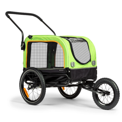 Hondenfietskar Vario - Groen Zwart - 2-in-1 Hondenbuggy - Aanhanger - Opvouwbaar