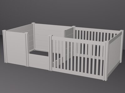 Werpkist Kunststof 122x122x80 cm + Uitloopren - Extra Hoog