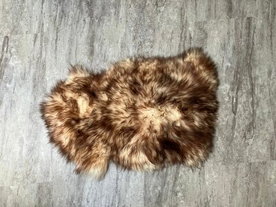 Schapenvacht 100% Echt & Natuurlijk - Crème Bruin Lang Haar -100 cm