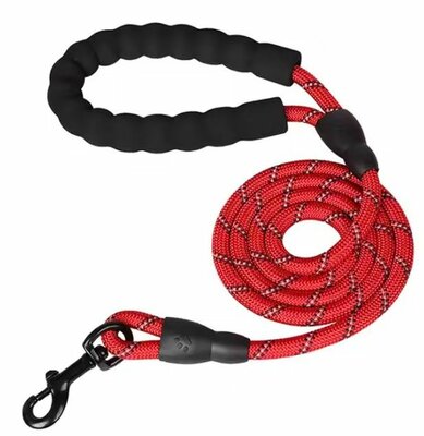 Nylon Looplijn (200 cm - 12 mm) - Met Stevige Softgrip - Rood Gemêleerd