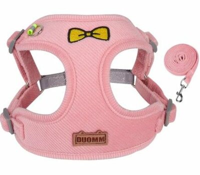 Soft Pluche Hondentuigje met Looplijn - Comfort - Roze - Diverse Maten
