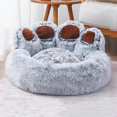 Donut Bearsnest - Pluche Hondenmand - Grijs - 50 cm