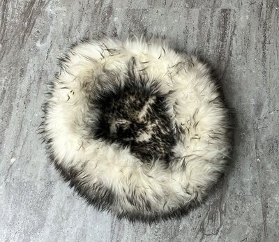 Schapenvacht 100% Echt & Natuurlijk - Hondenmand Kattenmand - Zwart Wit 50-60 cm