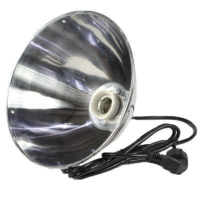 Warmtelamp Armatuur Extra Grote Kap + Snoer en Fitting