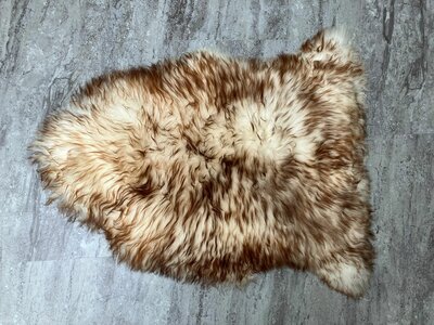 Schapenvacht 100% Echt & Natuurlijk - Crème Bruin Middel Lang Haar - 80-90 cm