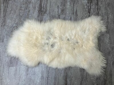 Schapenvacht 100% Echt & Natuurlijk - Wit Gemêleerd Lang Haar - 115-120 cm
