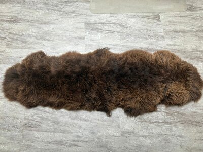 Schapenvacht 100% Echt & Natuurlijk - Bruin Middel Lang Haar - 200 cm - XXXXL