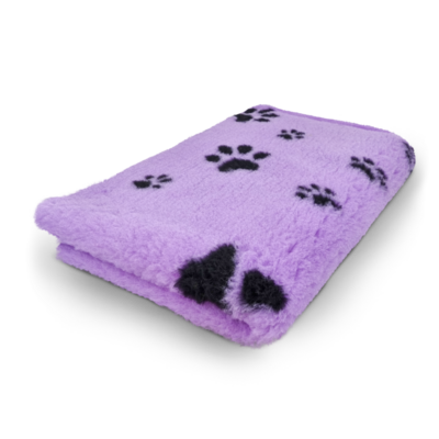 Vetbed Lila Kleine en Grote Zwart Voetprint - Anti-Slip · Diverse Maten