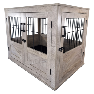 Houten Hondenbench Rustic - Luxueus - Large - 98 x 71 x 79 cm - Schade