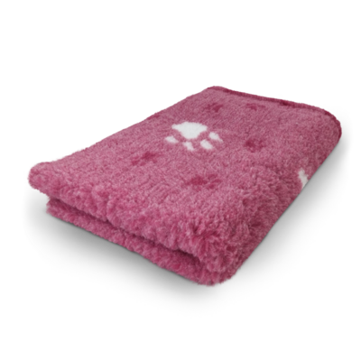 Vetbed Grosse Pfoten 3 Farbig - Rosa - Gummi Anti Rütsch - 150x100 cm - 10 Stück