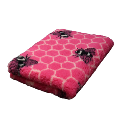 Vetbed Bees - Bijen - Cerise - Anti-Slip - Rol van 5 meter