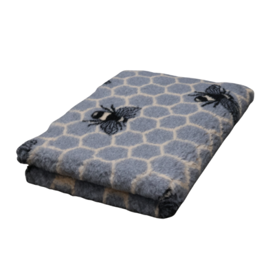 Vetbed Bees - Bijen - Grijs - Anti-Slip - 10 Stuks 150x100 cm