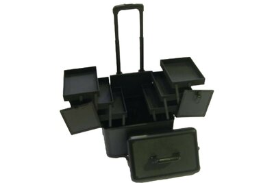 Trimkoffer Deluxe - Large - Zwart Aluminium Look + Wieltjes