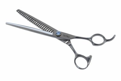 Tritra Blue Line 23194 - 440C - Enkele Effileerschaar 17,5 cm - 24 tands - Hondenschaar Trimschaar
