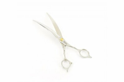 Tritra 22080 - 440C - Extra Gebogen schaar - 20 cm - Hondenschaar Trimschaar