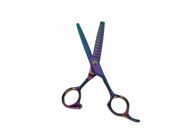 Miranda Multi Colour - Enkele Effileerschaar - 16 cm - 14 tands - Hondenschaar Trimschaar