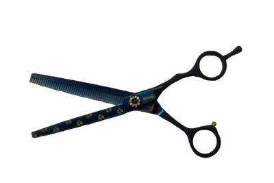 Miranda Blue Ergonomisch - Enkele Effileerschaar 16 cm - Hondenschaar Trimschaar