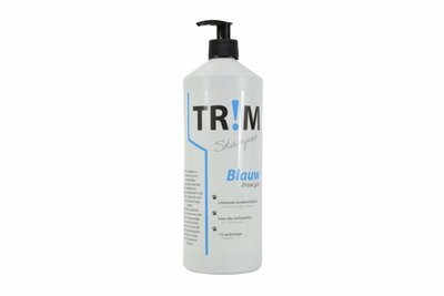 TR!M Hondenshampoo Blauw - 1 Liter - Pompfles - Spierwitte vacht